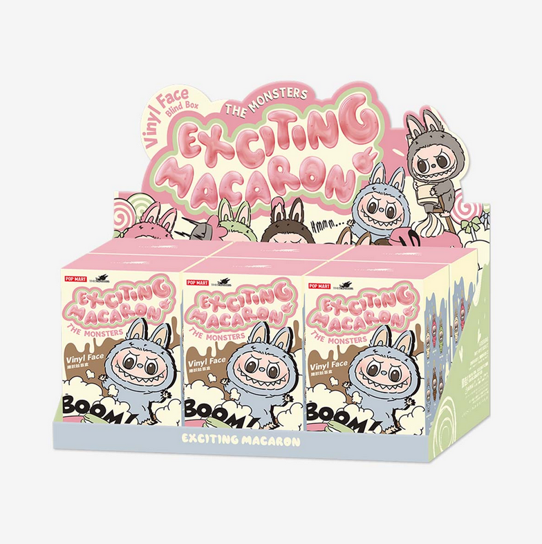 Popmart Labubu The Monsters Exciting Macarons Vinyl Face (6 Blind Boxes)